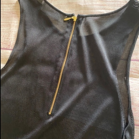 A.L.C Drop Waist Black Dress with layered ruffle hem and a mesh bodice - M - Picture 13 of 14